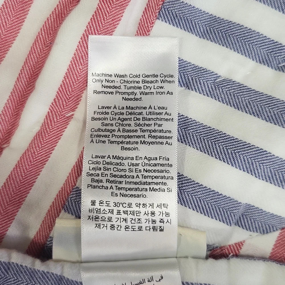 POTTERY BARN KIDS Nautical Organic Cole Toddler Baby Crib Quilt / Bed Skirt Set